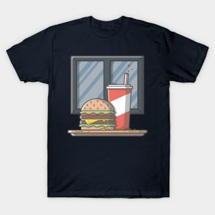 Burger and Soda cartoon T-Shirt